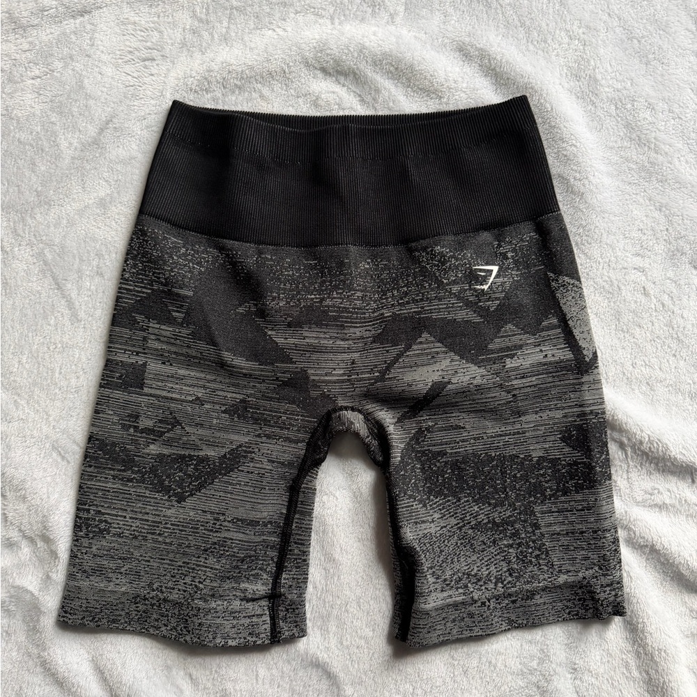 Gymshark Black and Gray Patterned Shorts